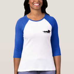 Swimming Razorbill, breeding Ladies Raglan Fitted T-Shirt