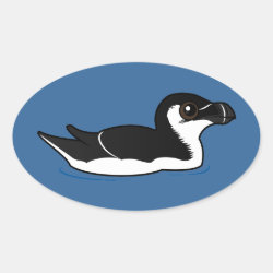 Swimming Razorbill, non-breeding Oval Sticker