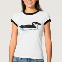 Swimming Razorbill, non-breeding Ladies Ringer T-Shirt