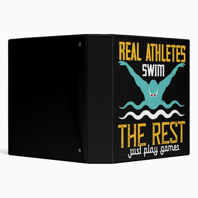 Swimming - Real athletes swim 3 Ring Binder (Background)