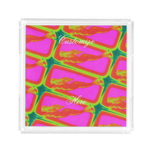 swimming red mermaid acrylic tray