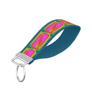 swimming red mermaids pink wrist keychain
