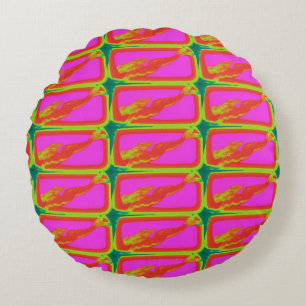 swimming red mermaids round pillow