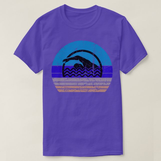 Swimming Retro T-Shirt (Design Front)
