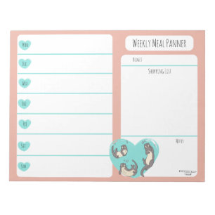 Swimming River Otter Weekly Meal planner notepad