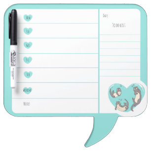 Swimming River Otter Weekly Planner  Dry Erase Board