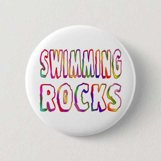 Swimming Rocks Button (Front)