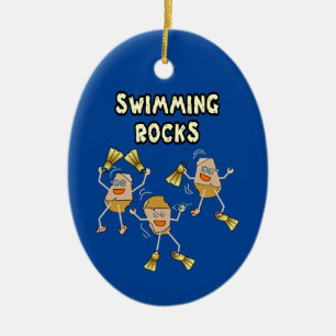 Swimming Rocks Ceramic Ornament