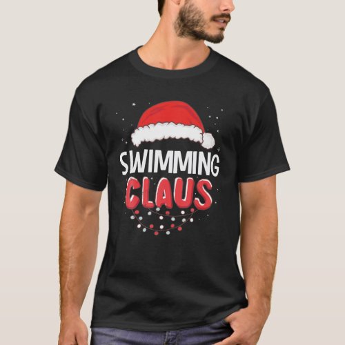 Swimming Santa Claus Christmas Matching Costume T_Shirt