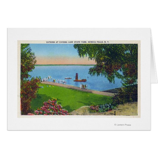 Swimming Scene at Cayuga Lake State Park Cards (Front Horizontal)