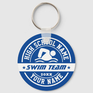 Swimming School Swim Team Personalise Text Keychain