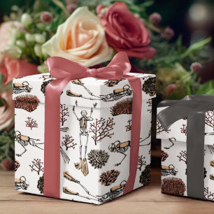 Swimming Scuba Diver Skeletons and Coral Wrapping Paper