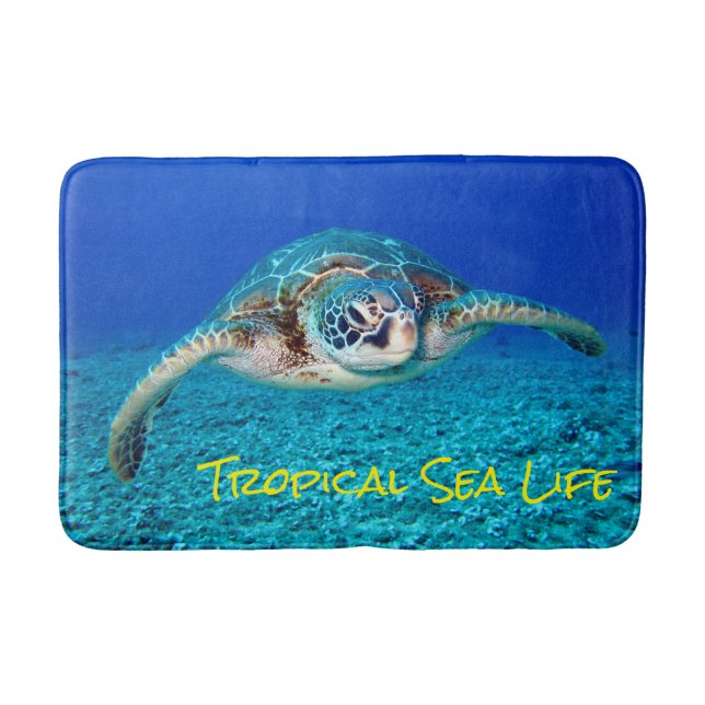 Swimming Sea Turtle Bath Mat (Front)