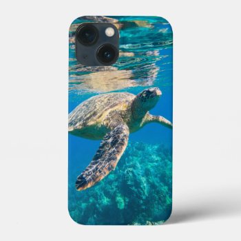 Swimming Sea Turtle Iphone 13 Mini Case by beachcafe at Zazzle