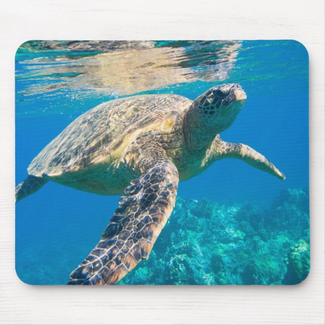 Swimming Sea Turtle Mouse Pad (Front)