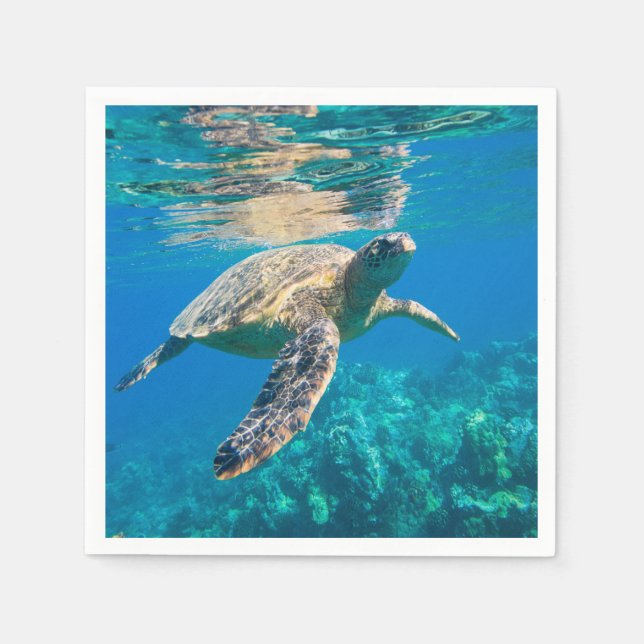 Swimming Sea Turtle Napkins (Front)