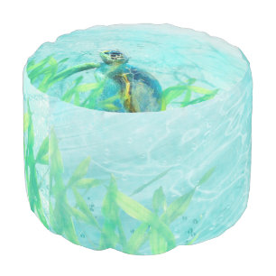 Swimming Sea Turtle Ocean Life Pouf