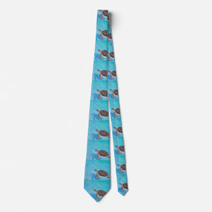 Swimming Sea Turtle Painting Neck Tie
