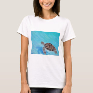 Swimming Sea Turtle Painting T-Shirt