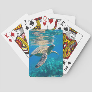 Swimming Sea Turtle Poker Cards