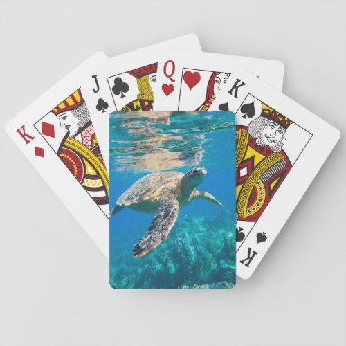 Swimming Sea Turtle Poker Cards