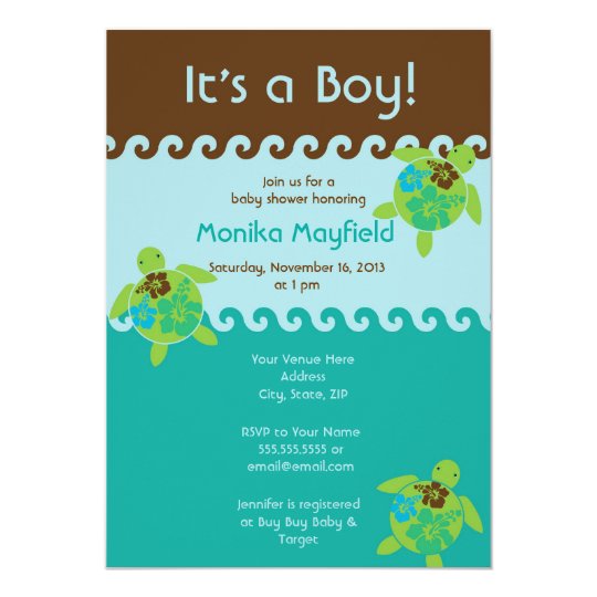 Swimming Sea Turtles Baby Shower Invitation Blue Zazzle Swimming Sea Turtles Baby Shower Invitation Blue