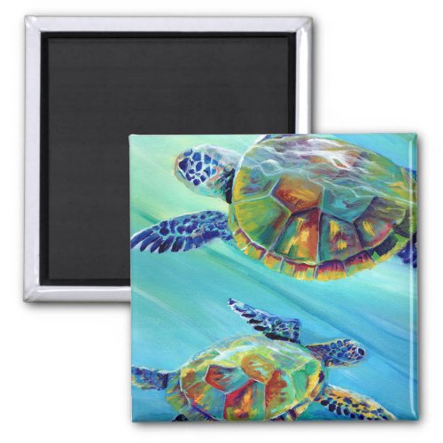 Swimming Sea Turtles Magnet