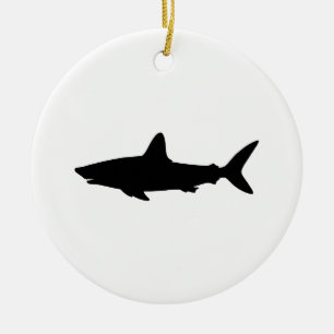 Swimming Shark Ceramic Ornament