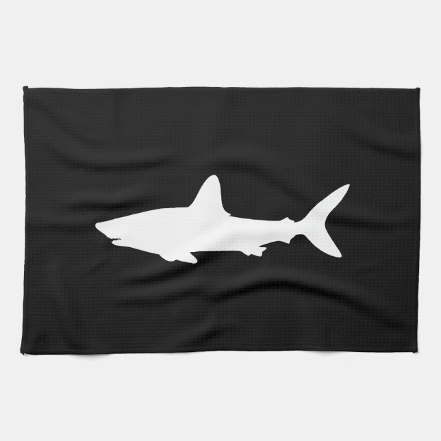 Swimming Shark Kitchen Towel (Horizontal)
