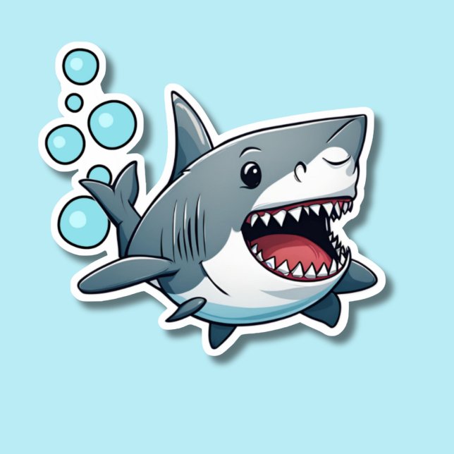 Swimming Shark Waterproof  Sticker (Creator Uploaded)