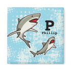 Swimming Sharks, Add Child's Name and Monogram