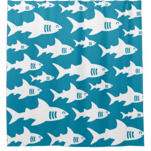 Swimming sharks  shower curtain