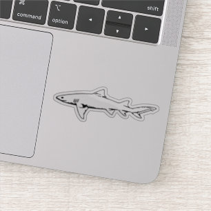 Swimming Silhouette Great White Shark Sticker