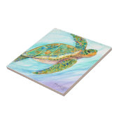 Swimming Smiling Sea Turtle Ceramic Tile | Zazzle