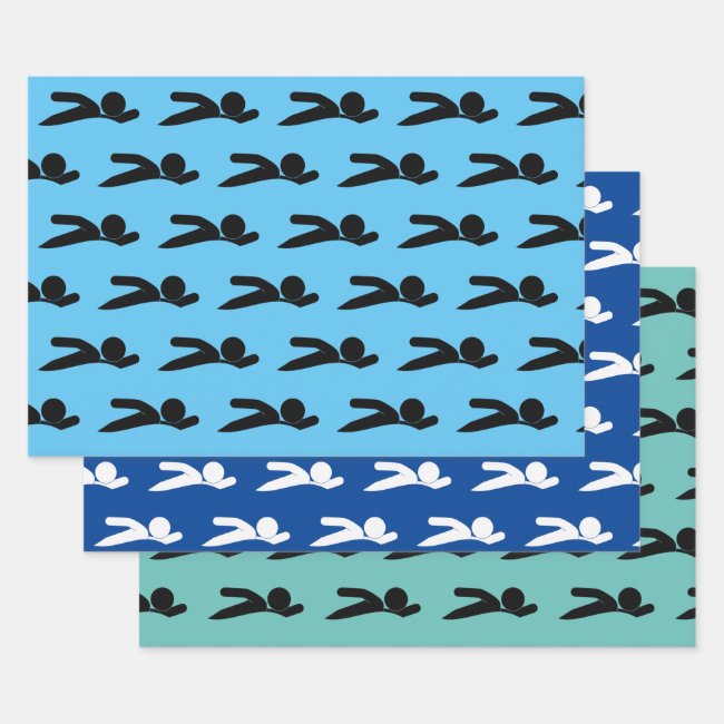 Swimming Sport Design Wrapping Paper Sets