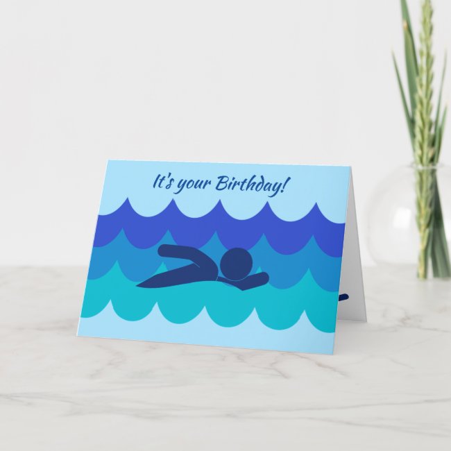 Swimming Sports Design Birthday Card