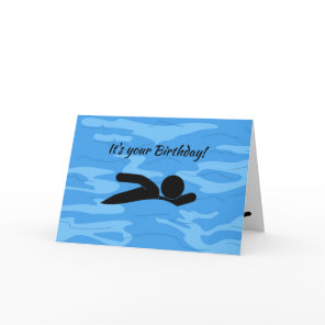 Swimming Sports Design Birthday Card