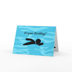 Swimming Sports Design Birthday Card