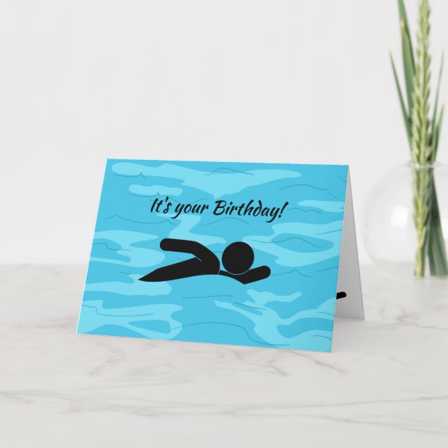 Swimming Sports Design Birthday Card (Front)