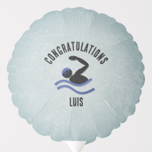 Swimming Success - Congratulations for Him Custom Balloon