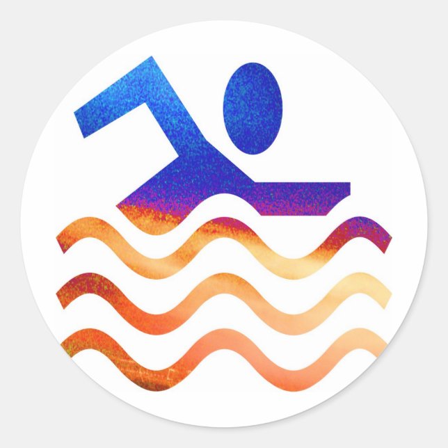 Swimming Success - Cool mind in hot times Classic Round Sticker (Front)