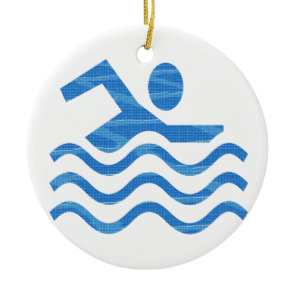 Swimming Success - Hot Times Cool Mind Ceramic Ornament