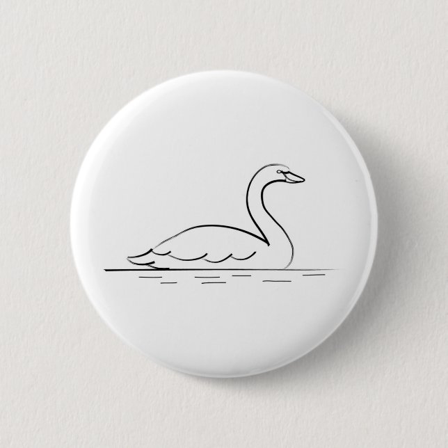 Swimming Swan Button (Front)