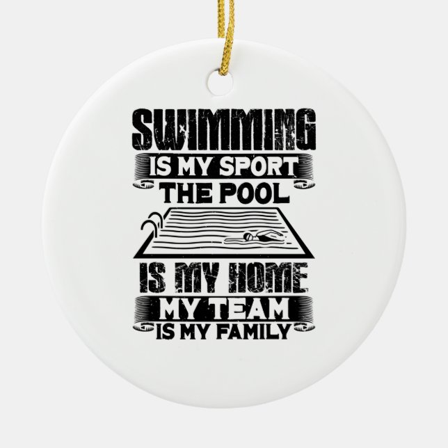 Swimming Swim Gift Ceramic Ornament (Front)