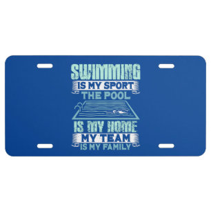 Swimming Swim Gift License Plate