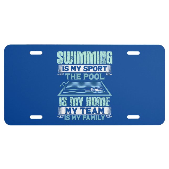 Swimming Swim Gift License Plate (Front)