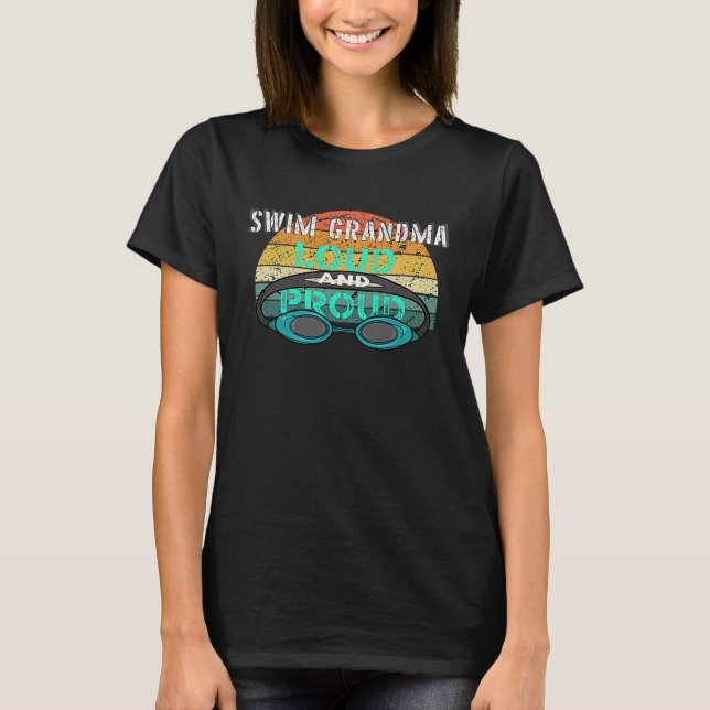 Swimming Swim Grandma Swimmer  Sport Goggles T-Shirt (Front)