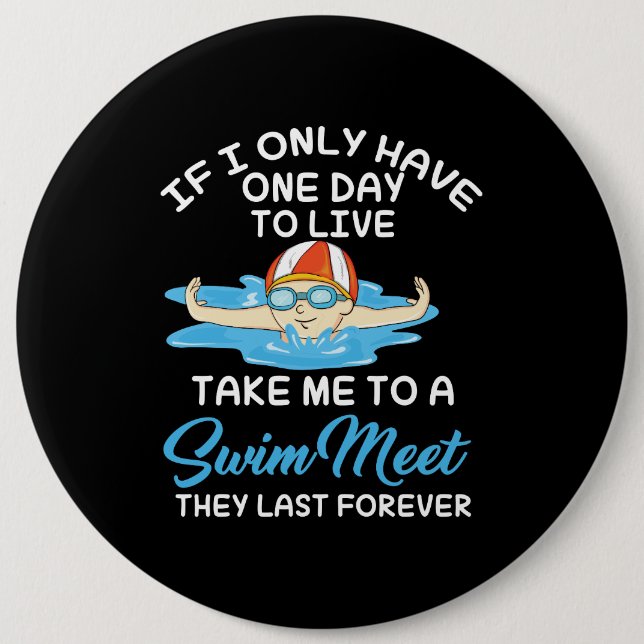 Swimming Swim Sport Gift Button (Front)