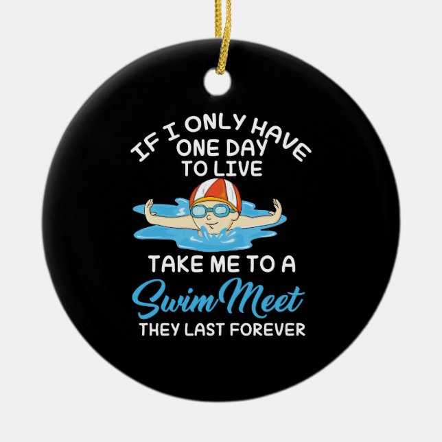 Swimming Swim Sport Gift Ceramic Ornament (Front)
