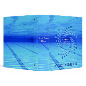Swimming Swim Team Pool Name 3 Ring Binder